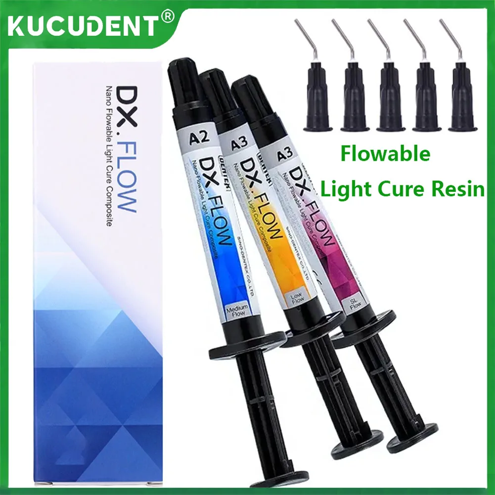 

3g/Syringe Dental Flowable Light Cure Composite Resin Super Low/Low/Medium/High Flow Shade A2 A3 Dentist Orthodontic Materials