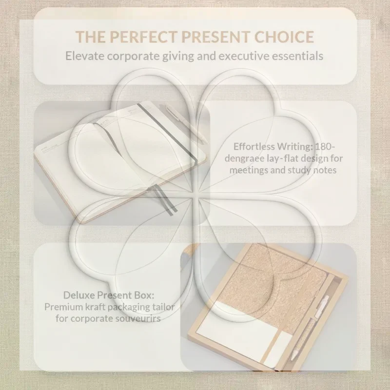 1 Set A5 Notebook Eco-Friendly Recycled Cork Straw Material Soft Cotton-Linen Cover for Travel Journaling Office Work Note
