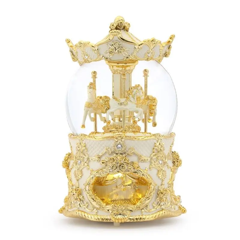 Light rotating crystal ball music box music box Piaoxue birthday gift
