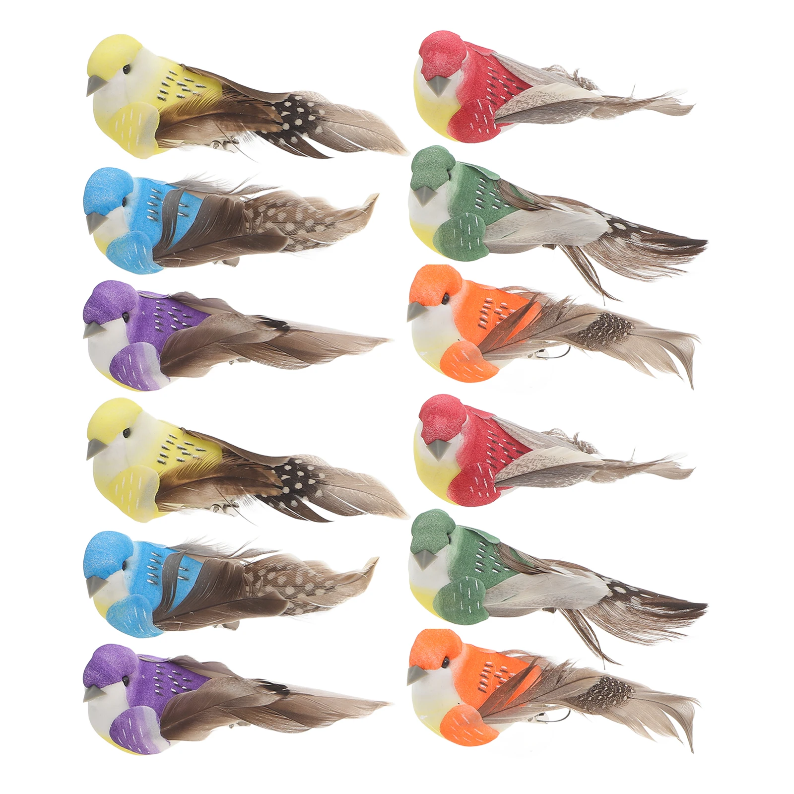 

12pcs Foams Statues Lifelike Artificial Figurines Garden Ornament Decorative Birds For Home Greening Desktop Adornment Small
