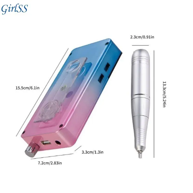 Máy khoan móng tay không dây nhỏ gọn Máy đệm móng điện chuyên nghiệp với bit và đế để định hình đánh bóng đánh bóng T4MB