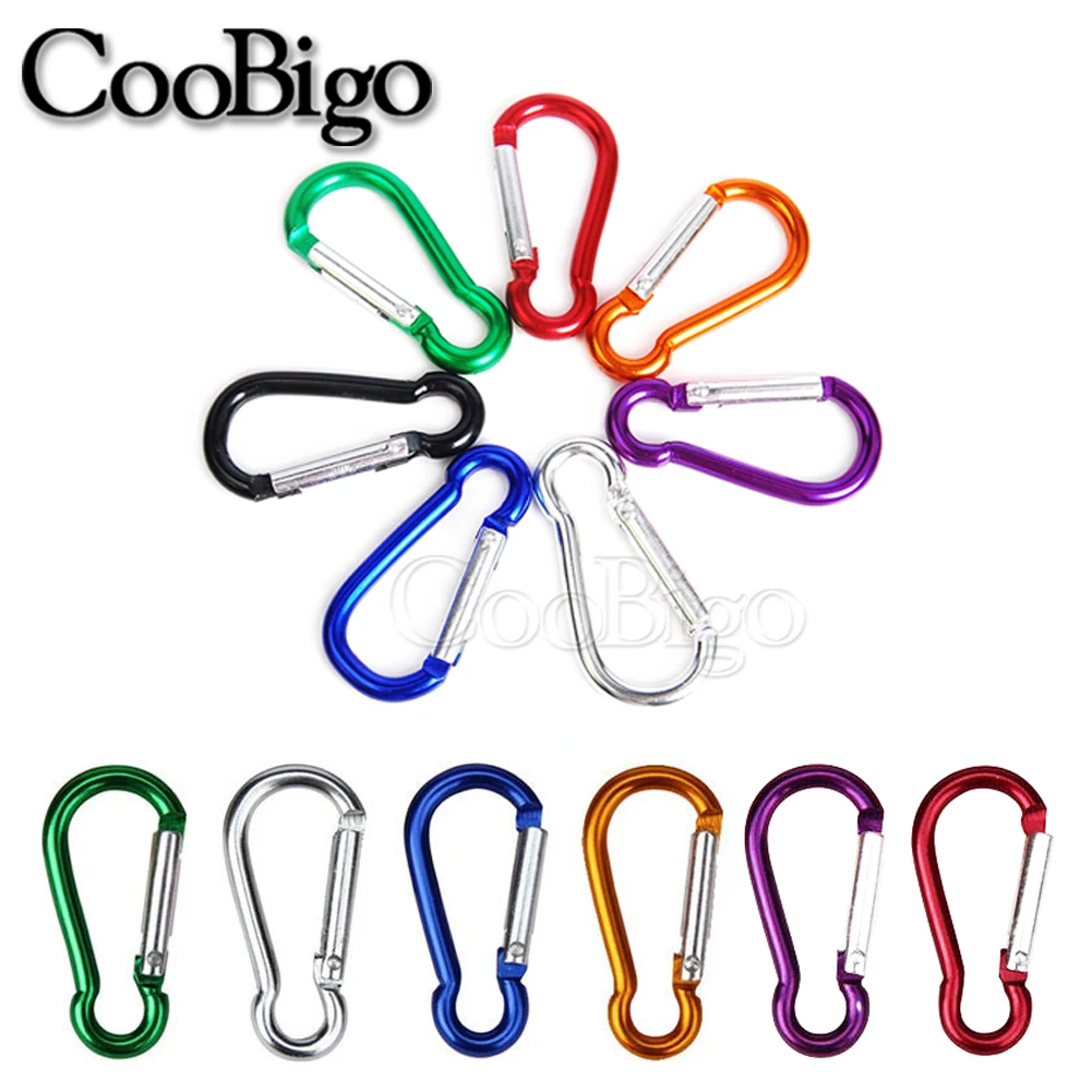 5pcs Carabiner Spring Snap Hook Clips Keyring Paracord Buckle Keychain Water Bottle Backpack Dog Collar DIY Accessories Aluminum