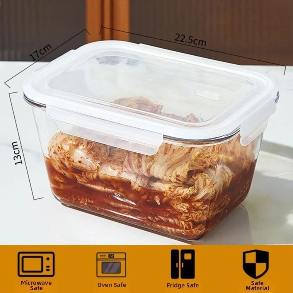 High Borosilicate Large Capacity Glass Crisper Box Stackable Leak-Proof Large Glass Box Microwave Safe Durable Lunch Box