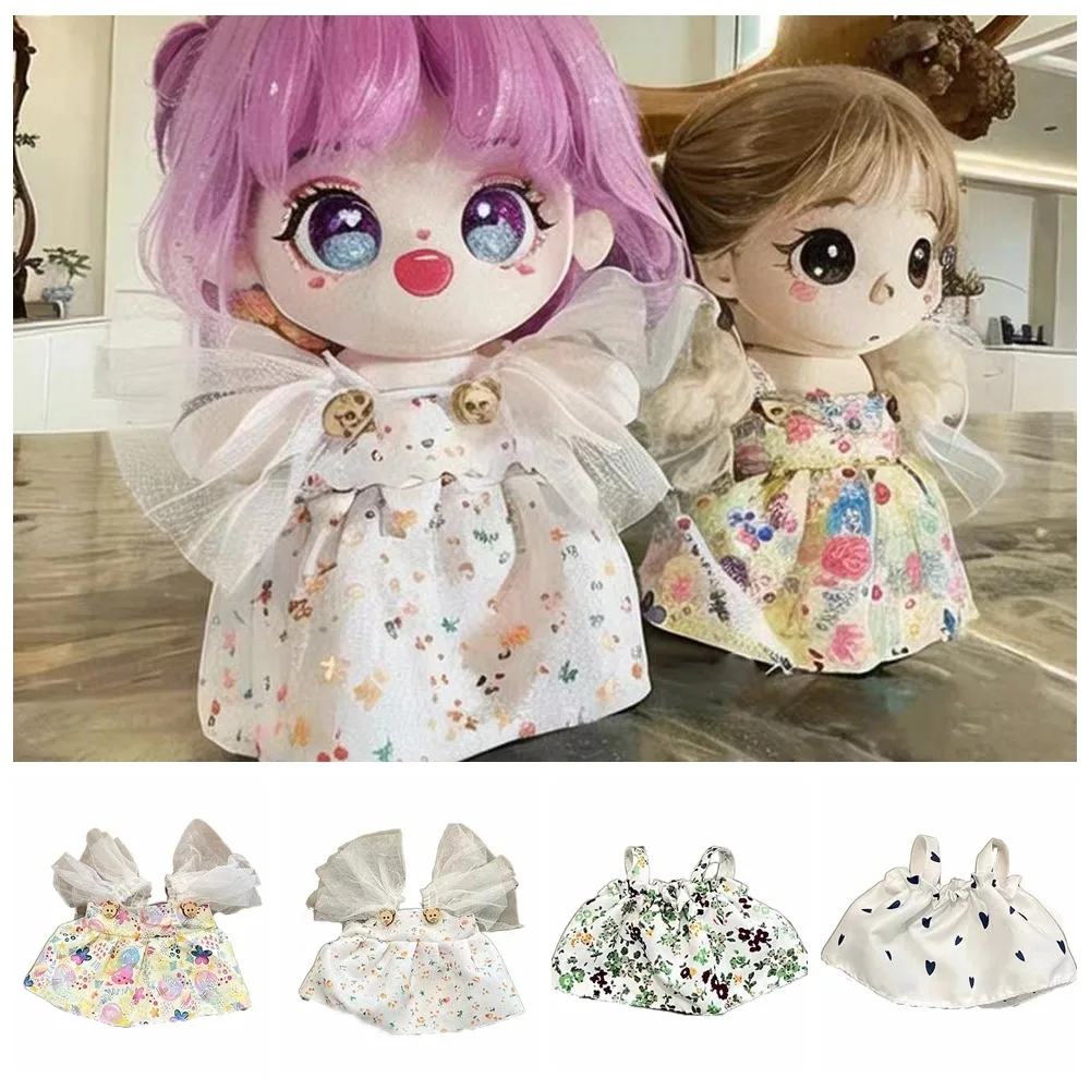 Vestido de Suspender para Boneca de 20cm, Roupas de Boneca Kawaii, Vestido de Estrela Mini Adorável, Saias para Bonecas Sem Atributos