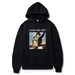 Lana Del Rey Hoodie impresso com gráfico LDR para homens e mulheres, streetwear casual, gola redonda, pulôver plus size, nova mo