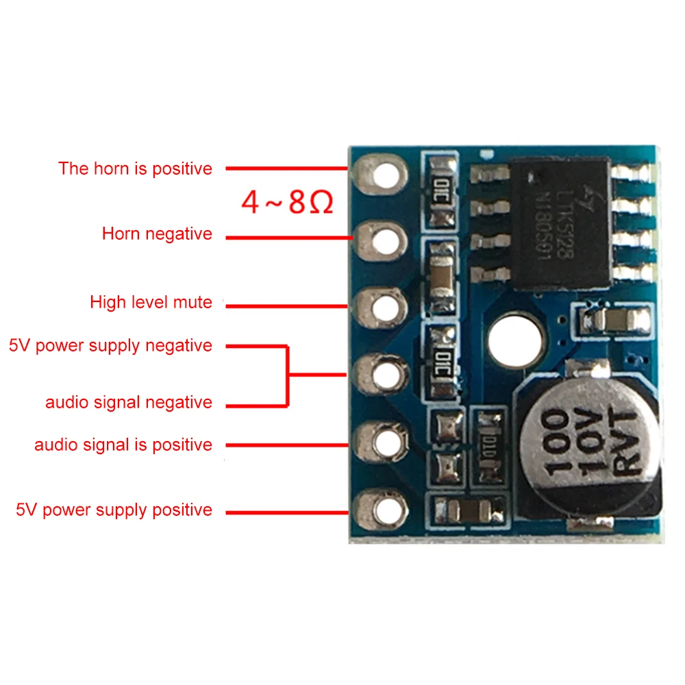 1/5/10PCS 5128 Amplifier Board 5W Class D Digital Amplifier Board Mono Audio Module Low Distortion VS88715V