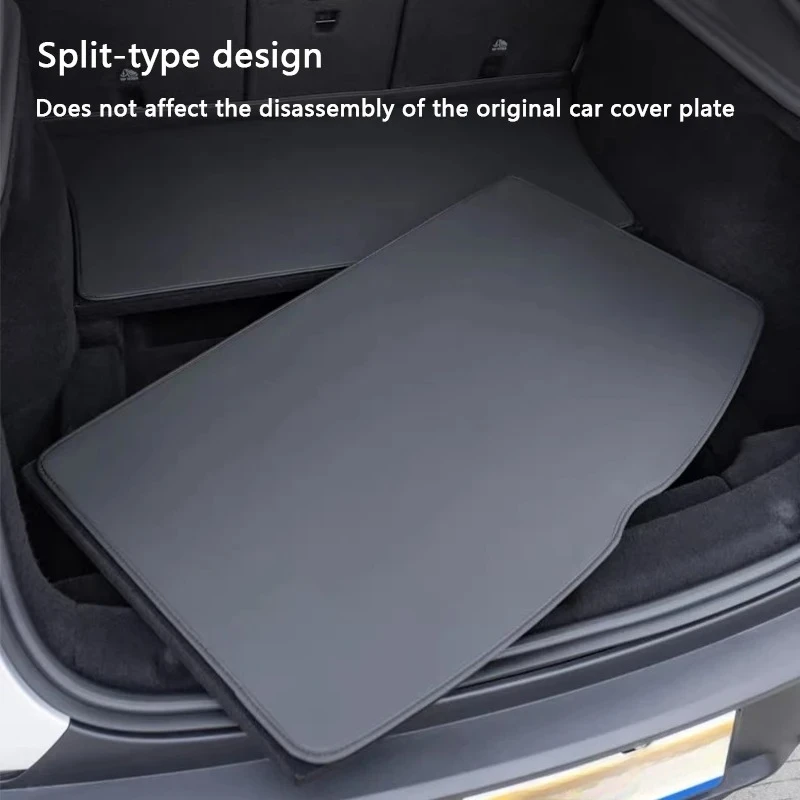 Für Tesla Model Y Juniper Standard 2026 PU-Leder Kofferraummatte Sitzrückenlehnen-Schutz Allwetter-Ladeflächenmatte Schmutzabweisende Matte – Detail 4