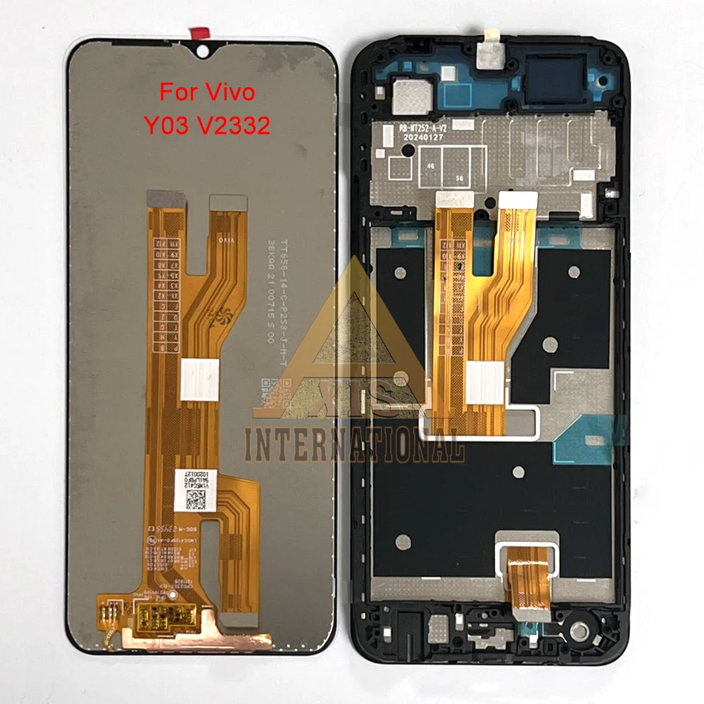 Original For Y02T V2254 V2252 LCD Y02 Screen+Touch Display Panel Digitizer Frame For Vivo Y03 V2332 Y02A V2234_PK LCD Y02S