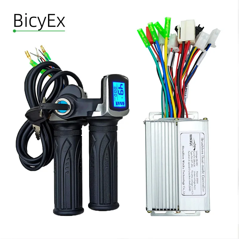 36V 48V 350W 18A E-Scooter Brushless Motor Drive Universal Controller LCD Speed Display Throttle for Electric Bicycle Motocycle