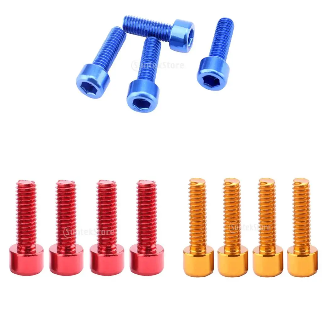 12 Pieces Cycling Water Bottle Cage Bolts Holder Hex Socket Screws Red