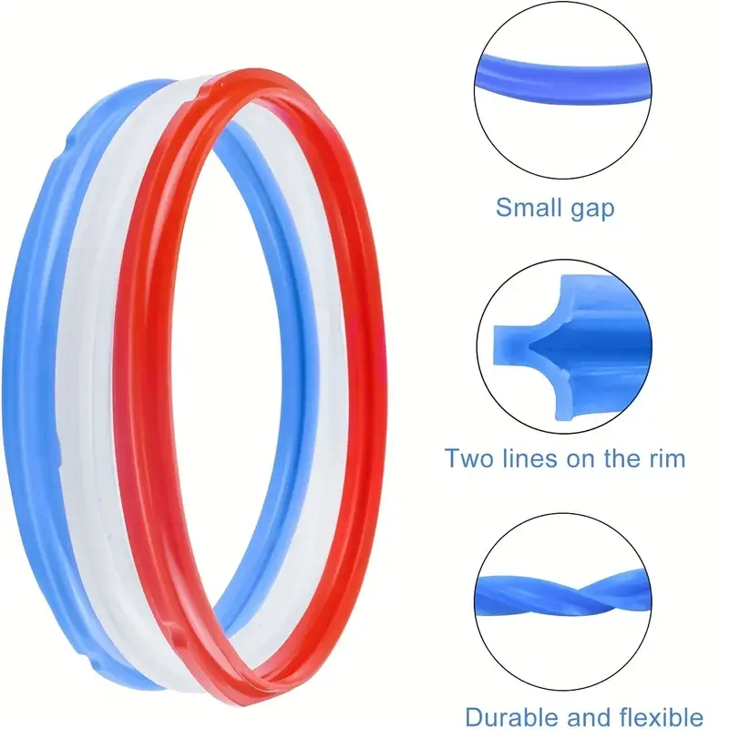 1pc Silicone Sealing Ring For Instant Pot, 3 Quart, 5 & 6 Quart, 8 Quart, Instant Pot Gasket, Replacement Rubber Seals, Food-Gra