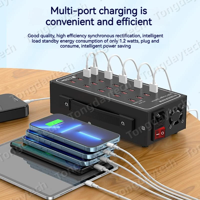 Metal Universal Multi USB Charger Station 300W 60 Ports USB Fast Charging Carregador For Iphone 14 13 12 Pro Max Samsung S23U