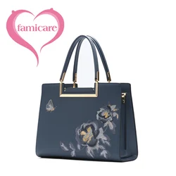 2023 New Women Elegant Handbag Gift for Mothers Luxury Embroidery Peony Flowers Shoulder Bag Female National Design Messenger