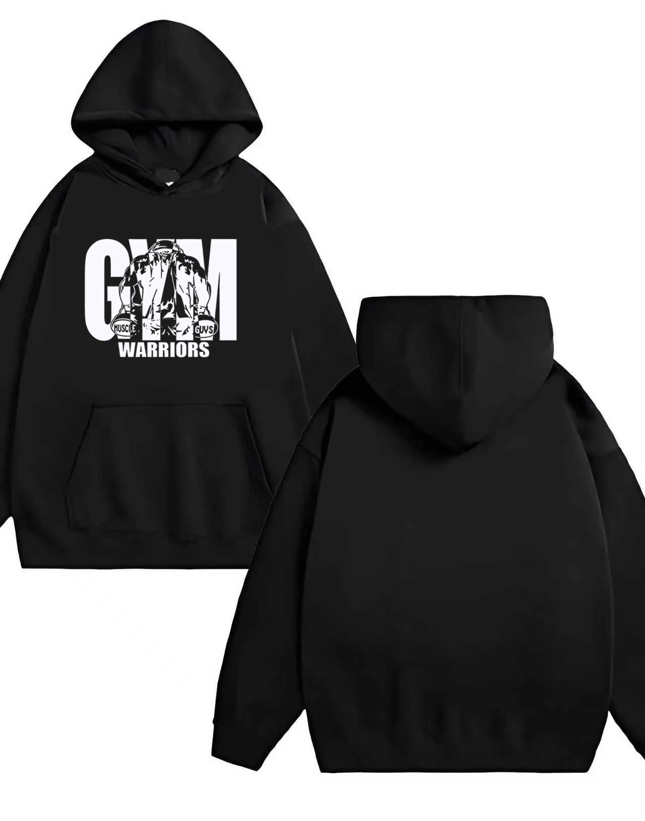 เสื้อฮู้ดพิมพ์ลายนักรบยิม รุ่นใหม่สุดฮิต ปี 2025 น้ำหนัก 330 กรัม สไตล์ลำลอง ใส่ได้ทั้งชายและหญิง