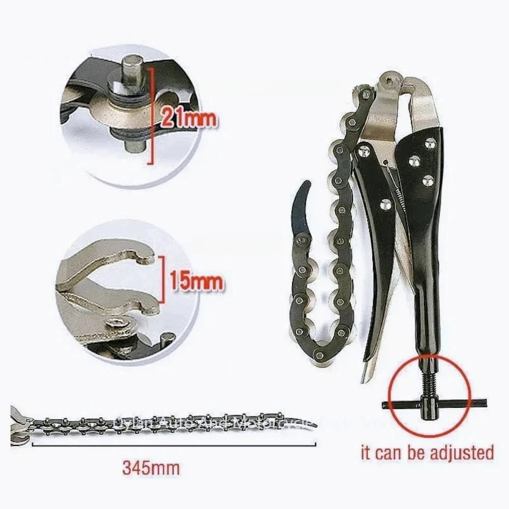 Heavy Duty Chain Pipe Cutter Chain Exhaust Pipe Cutter Tool Multi-Wheel Blade Tail Steel Tubing Cutter Cutting Locking Pliers