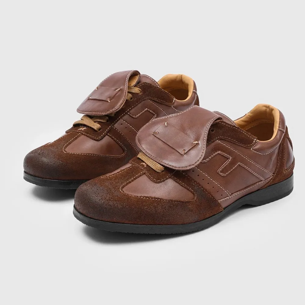 

Дизайнерские мужские туфли из натуральной кожи в британском стиле, классические ретро-оксфорды с откидным верхом, высококачественная обувь для модных показов, мужская обувь