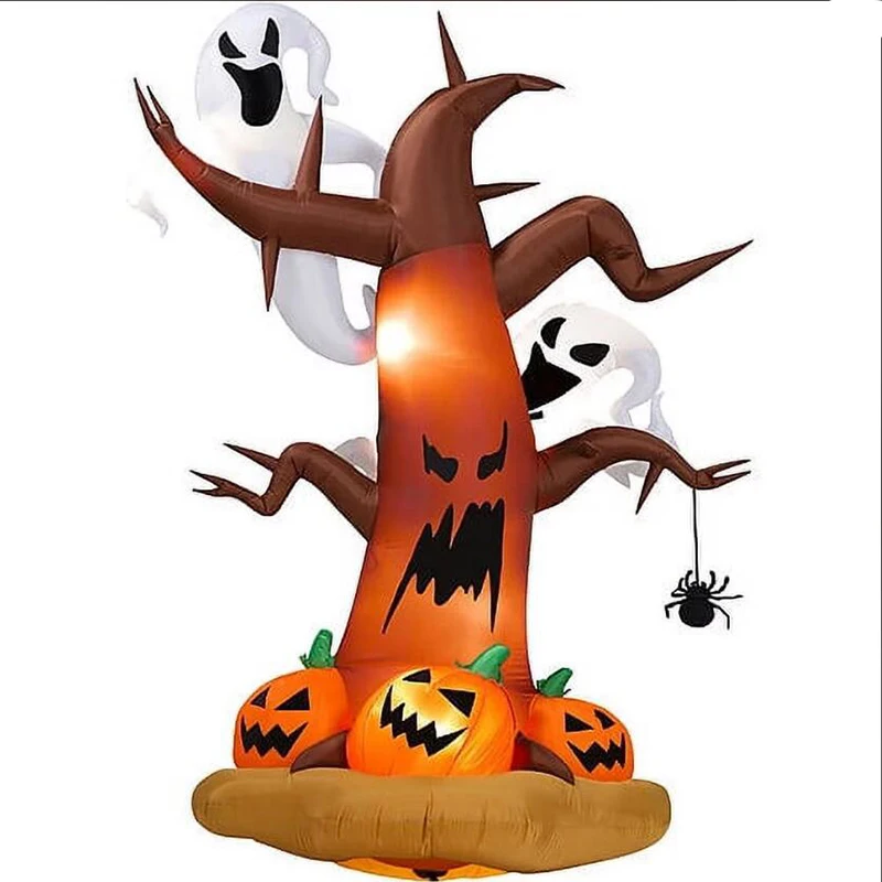 

8ft Halloween Inflatable Scary Tree with Ghost Pumpkin Skeleton Tombstone Blow Up Inflatables Build-in LEDs for Outdoor Decor