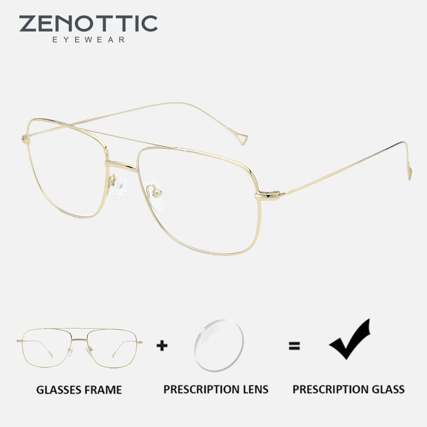 

ZENOTTIC из чистого титана, очки-авиаторы по рецепту, мужские прогрессивные очки для близорукости, оптические фотохромные очки с защитой от синего луча