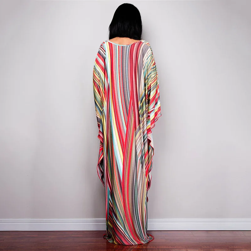 Plus Size sukienki damskie Kaftan w kwiatowy wzór Kaftan sukienka z krótkim rękawem strój kąpielowy zakrywają odzież na lato