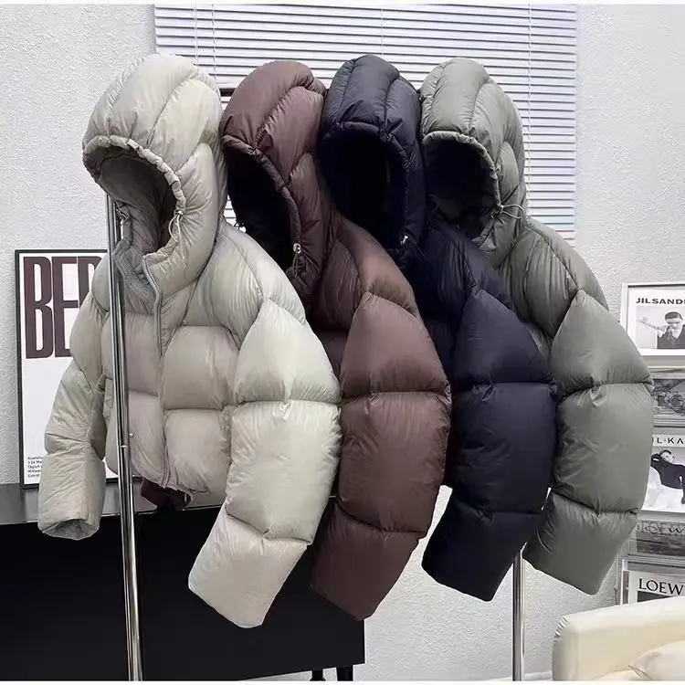 Winter Thick Crop Jacket Women Streetwear Hooded Short Puffer Jackets Female Solid Loose thick Oversized Parkas Mujer Outwear