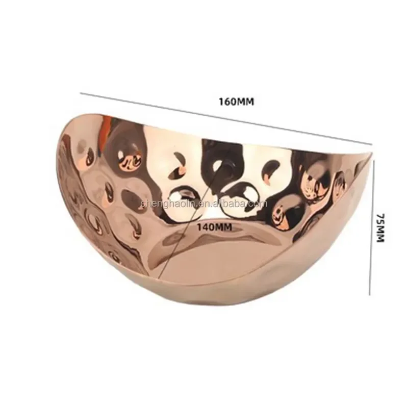 304 Stainless Steel Fruit Plate Multifunctional Dessert Tray for Hotel Restaurant Candy Cold Vegetable Salad Bowl Serving