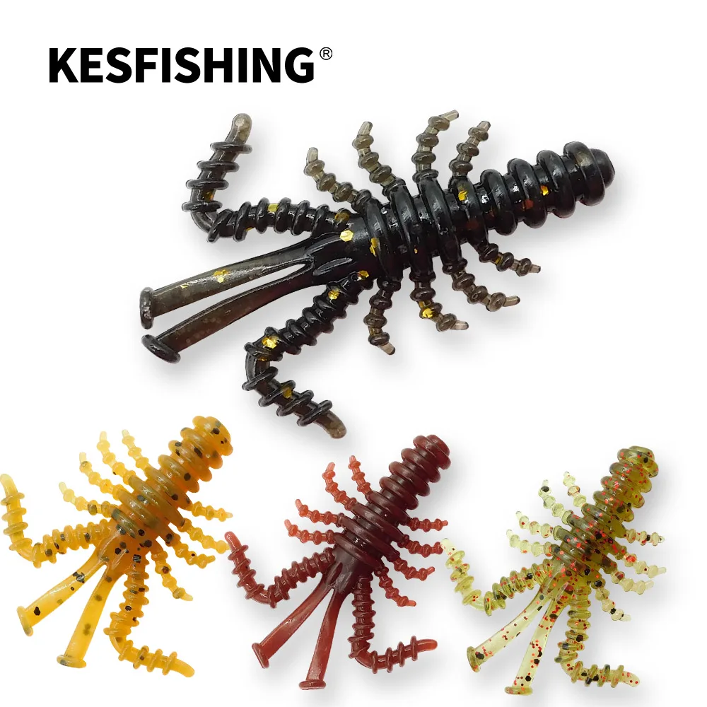 KESFISHING Mosya Shrimp 35mm High Quality Baits For Trout Pike Perch Pesca Silicone Artificial Soft Fishing Lures