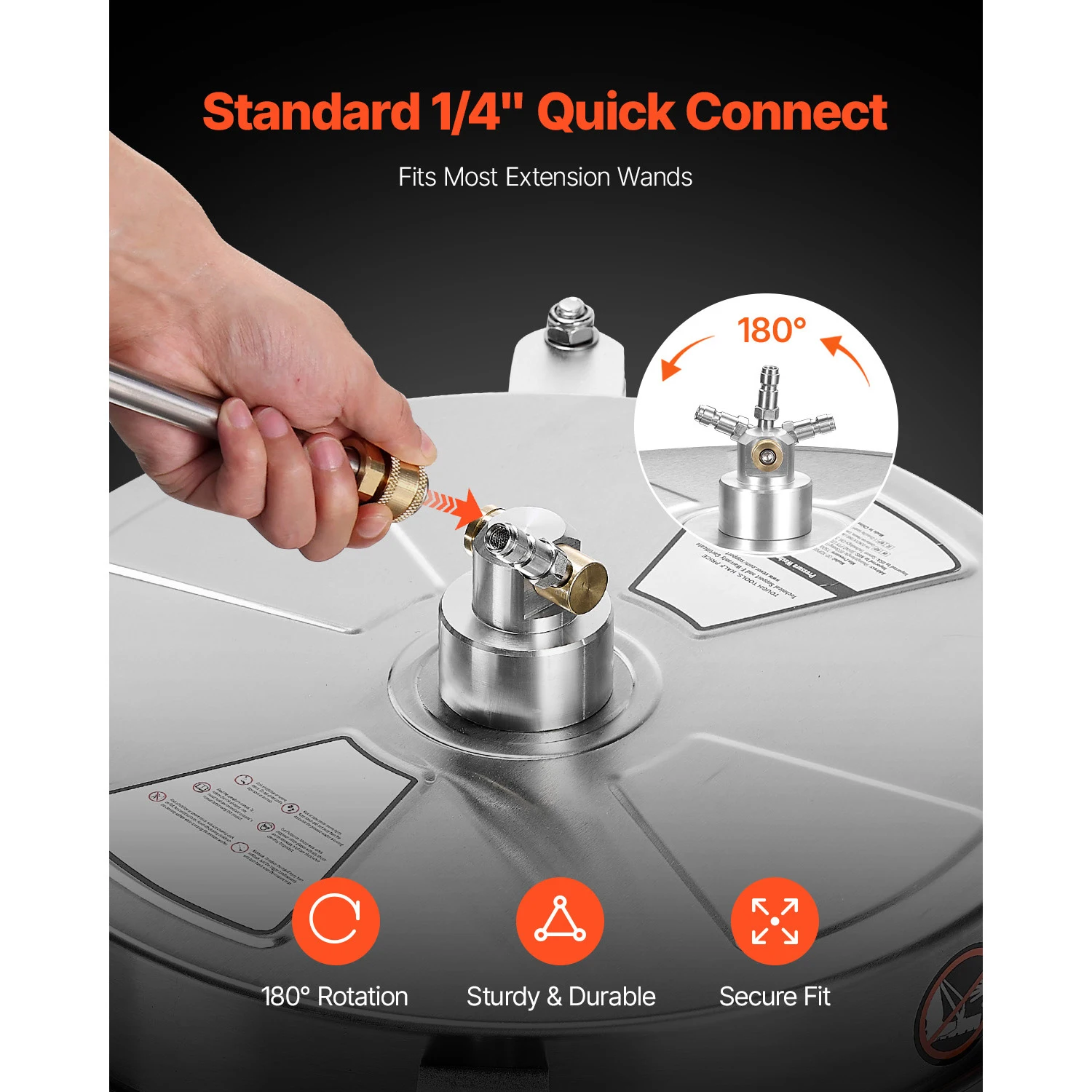 SucceBuy غسالة الضغط منظف الأسطح PE/الفولاذ المقاوم للصدأ غسالة الضغط المرفقات مع 4 عجلات لسطح الفناء الخرساني #2