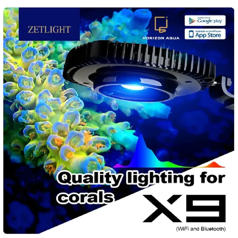 

ZETLIGHT Coral Lamp Aquarium LED X9 WIFI New 66W Seawater Lamp Sea Tank Plant Growing Lamp Colorful Seawater App Control