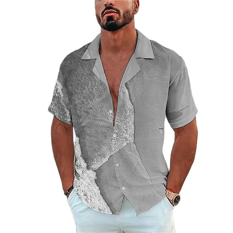 Camisas hawaianas de playa para hombre, camisa de vida marina con estampado 3D, ropa de calle de moda, Blusa de manga corta, Tops de vacaciones