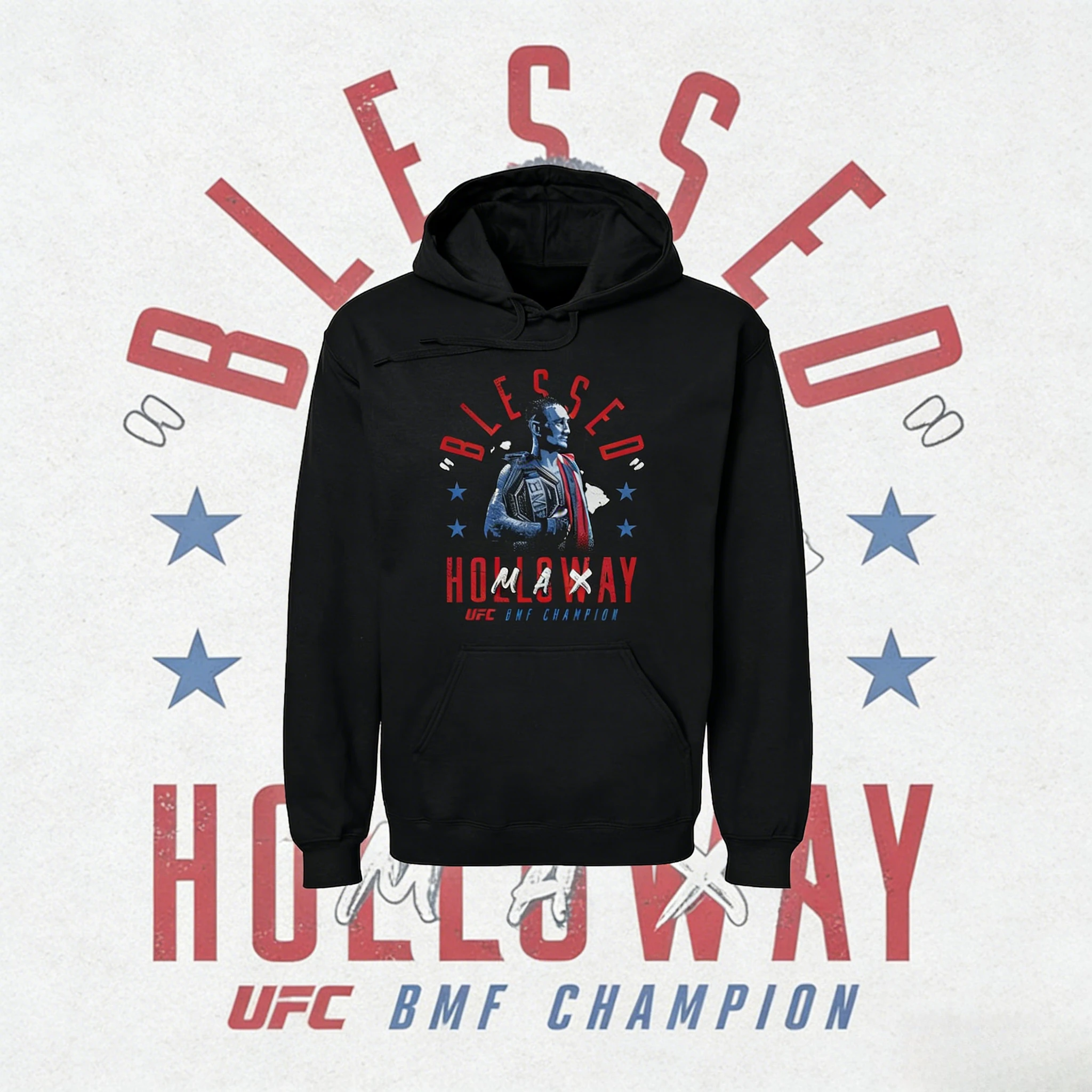 

Черная толстовка с капюшоном на тему UFC Player Max Holloway для сезона осени/зимы 2025-26, толстовка из 100% чистого хлопка