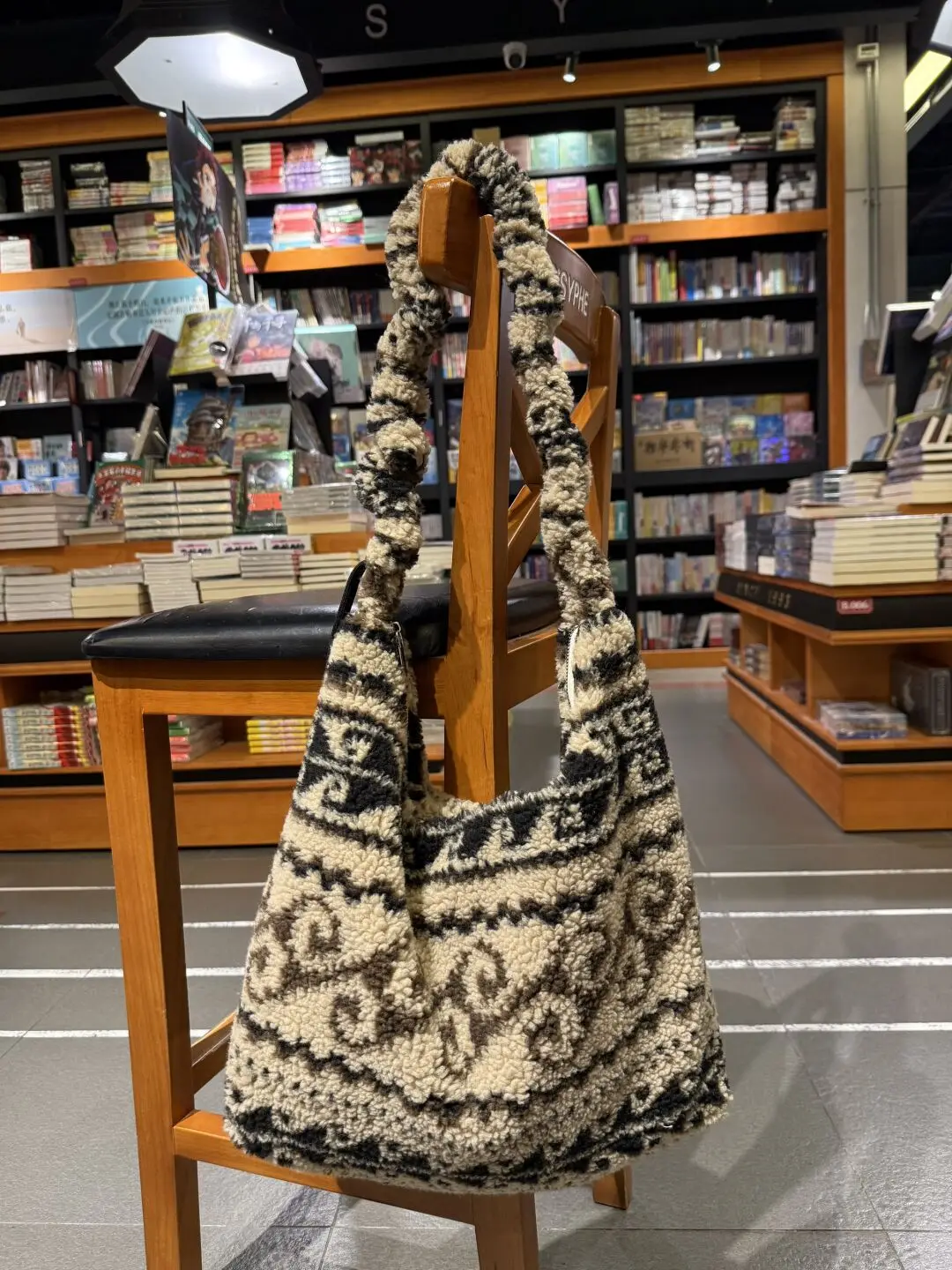 

Korean Sle Lamb Fur oulder Bag Women's Large Capaci Slant Crossbody Bag Casual Simple Sle Soft Handle for Young Women