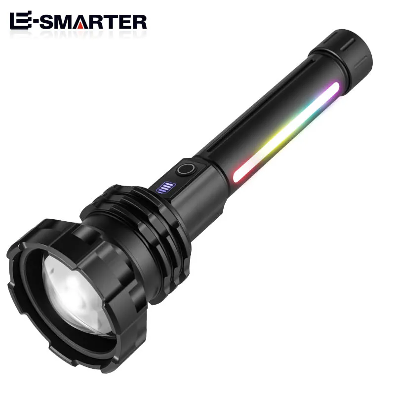 Outdoor Ultra-Bright P70 Long-Range LED Aluminum Alloy Camping Patrol Emergency Rechargeable Flashlight with Far Shot Capability
