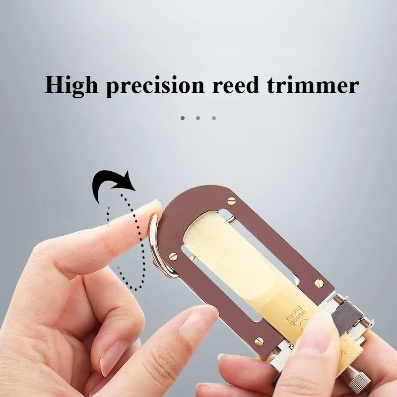 

Saxophone reed trimmer for soprano, alto, and baritone saxophones, genuine original reed adjuster and grinder