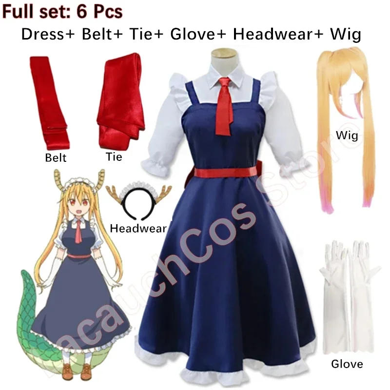 New Anime Miss 'S Dragon Tohru Cosplay For Women Lacauch Kobayashi Holiday Party Maid Uniforms Costume MN9