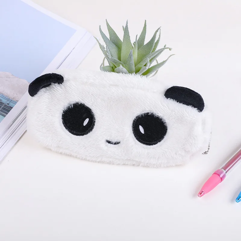 1Pcs Cartoon Panda Plush Kids Pencil Pouch Storage Bag Coin Purse Cute Animal Children's Pupil Stationery Pouch Creative Gifts