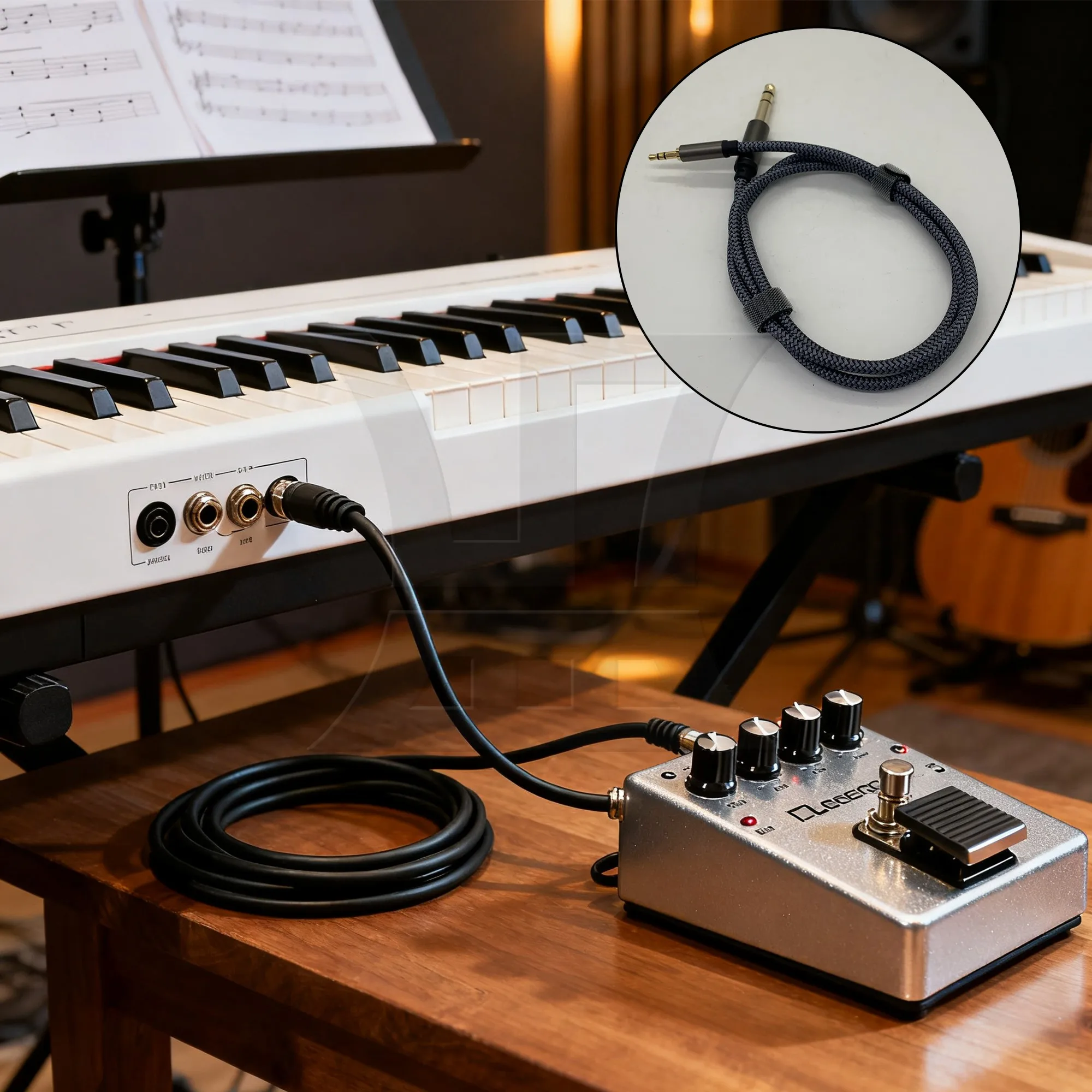 Yibuy 1 قطعة 3.5 ملم ذكر إلى 6.35 ملم كابل صوت ذكر متوافق مع فضي رمادي 1 متر للكمبيوتر التلفزيوني #5