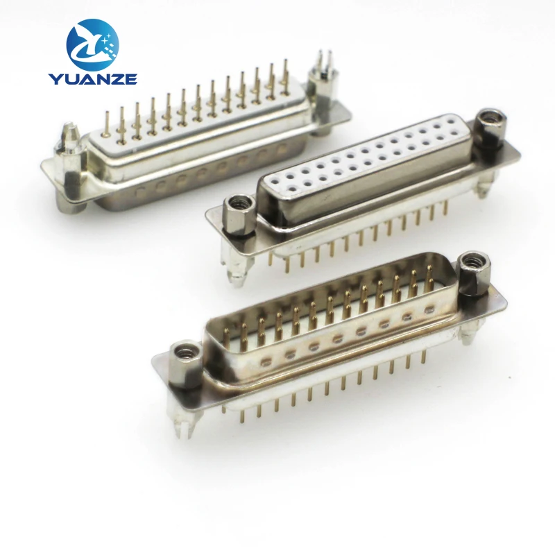 1PCS DB44 Gold plated 1Female Male PCB Mount Serial Port Connector Solder Type D-Sub Connectors 44 pins 3 Rows Plug Jack Adapter