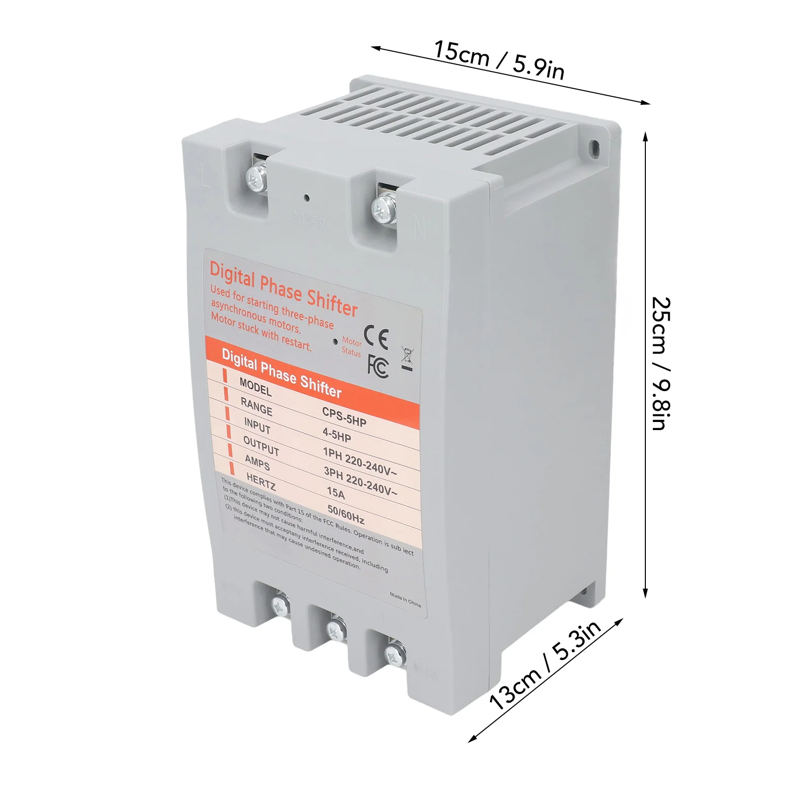 220‑240VAC Digital Phase Shifter Single to 3 Phase Converter Digital Phase Converter 4 to 5 Horsepower 2.2 to 3.7kw