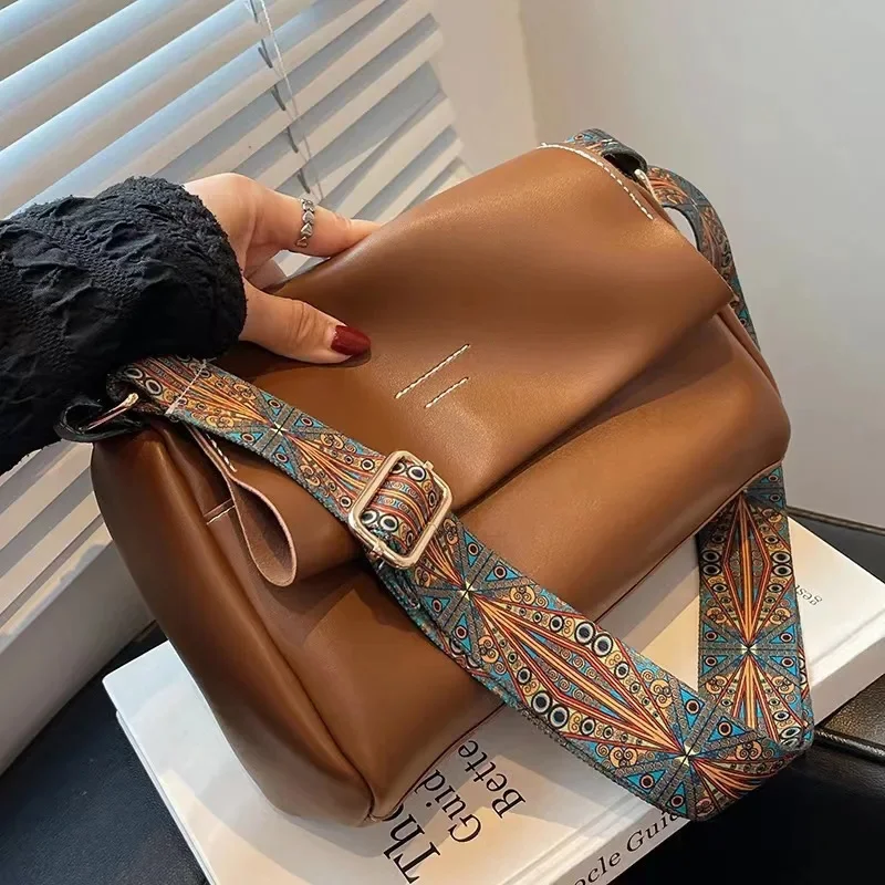 

Ladies Casual Big Bags 2024 New Style Fashion Handbags Solid Color Leather Designer Women's