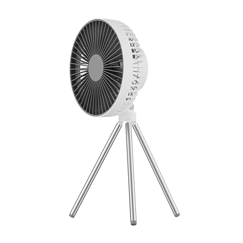 GM-Portable Camping Fan Rechargeable Multi Mini Fan USB Outdoor Camping Ceiling Fan Light Tripod Stand Desktop Fan