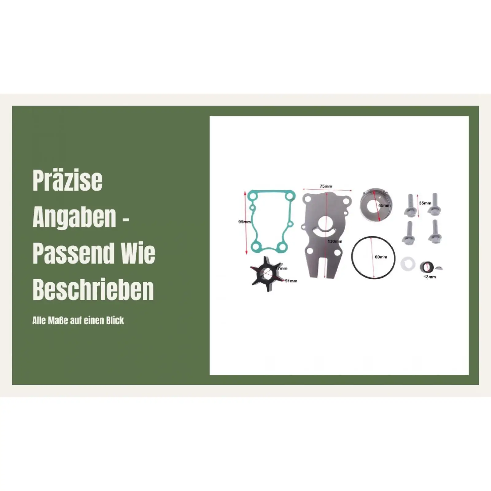 طقم تصليح مضخة المياه المكره استبدال 63D W0078 01 18 3434 ل #6