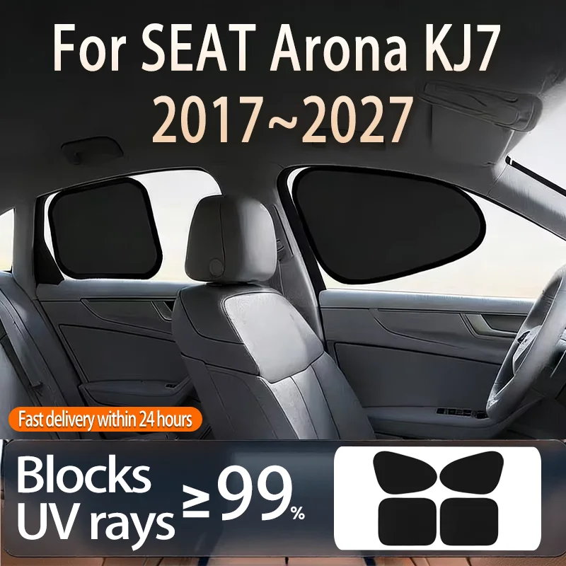 

Защитный чехол-солнцезащита для боковых окон автомобиля SEAT Arona KJ7 2017-2027 (2020) — для передних и задних боковых окон, защита от солнца и УФ-излучения