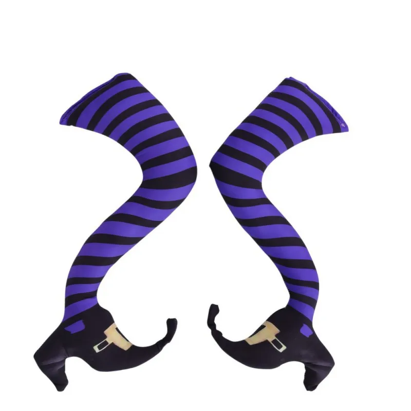 Accesorios de piernas de bruja malvada de Halloween, parte del cuerpo boca abajo con adorno de bota, decoración para patio de jardín de césped al aire libre