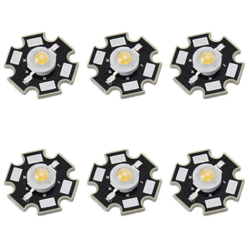 6X 3W High Power Star LED Light Lamp Bulb (White)