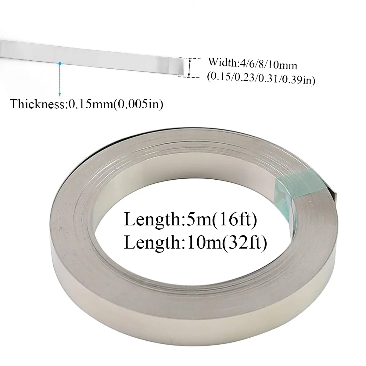 Nickelstreifen 0,15x(4mm/6mm/8mm/10mm) Nickelband für 18650 Nickelstreifen zum Schweißen von Lithium-Batteriepacks – Detail 2