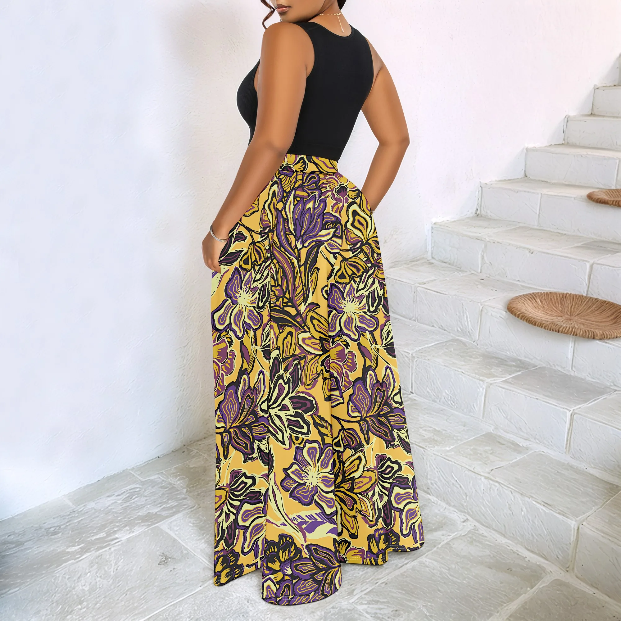 Women's Spring and Autumn Fashion Printed Totem Pocket Pants, Casual Home Pants