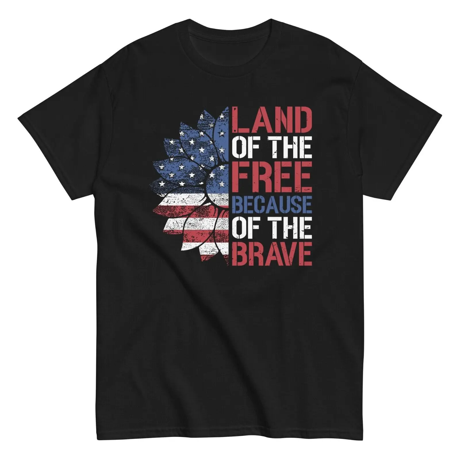 Land of The Free Because of Brave Cotton T-Shirt Memorial Day Gift Tee