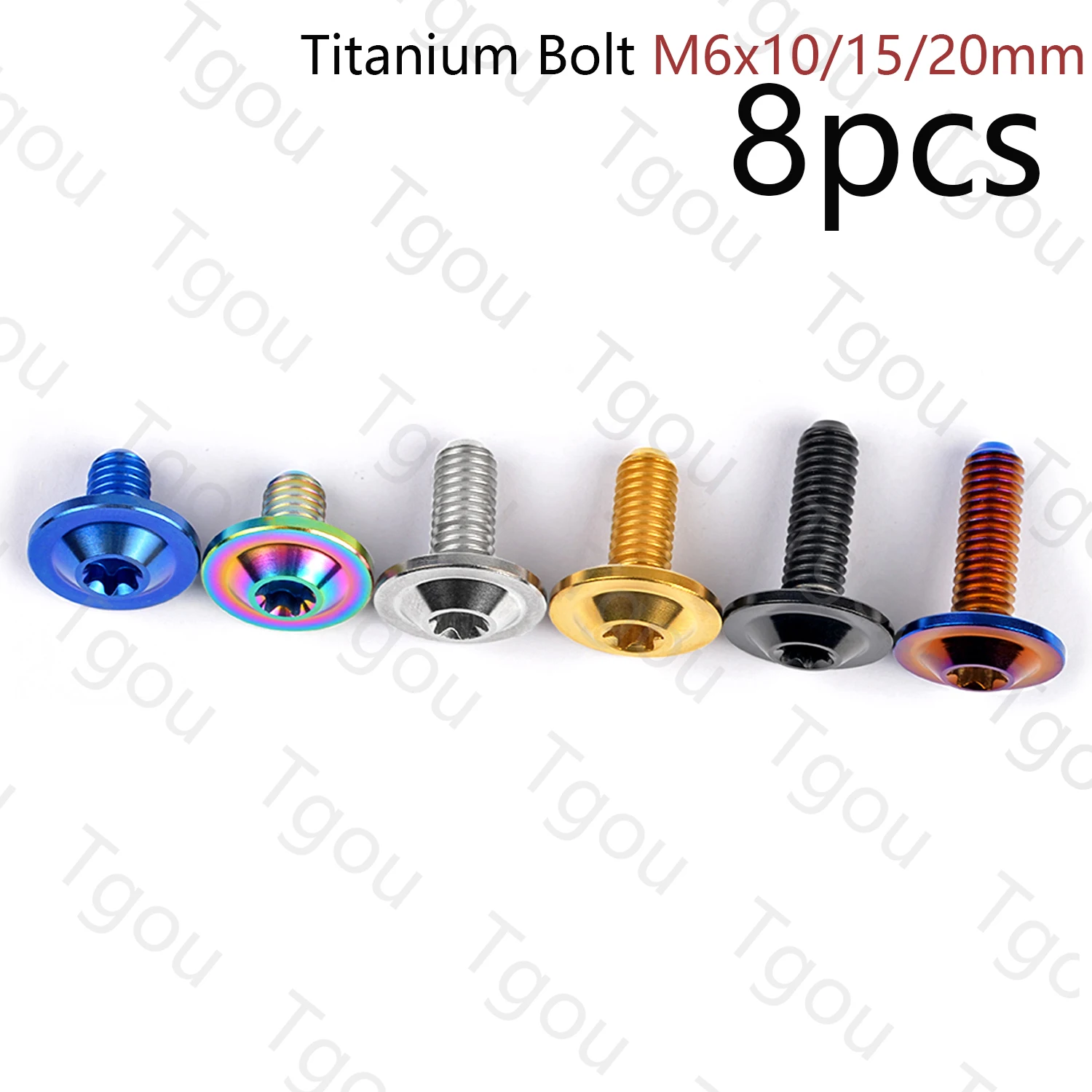 

Tgou Titanium Bolt M6x10/15/20mm Torx T30 Head Butterfly Screws for Bicycle Motorcycle 8pcs