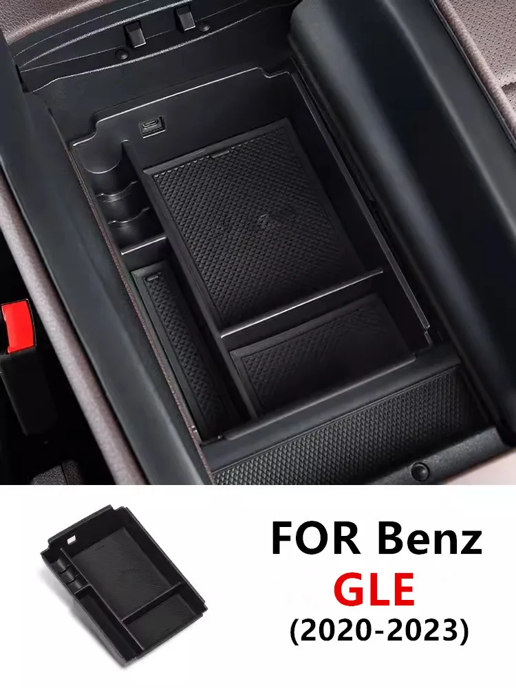 ที่เท้าแขนกล่องเก็บของกล่องใส่ของจัดระเบียบรถกล่องเก็บของกลางสำหรับ Mercedes Benz GLE 2020-2023อุปกรณ์ตกแต่งรถยนต์ W167