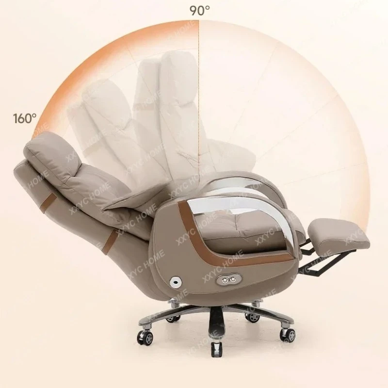 

A Comfortable cowhide office chair Computer, office seat, sedentary and not tired can lie down